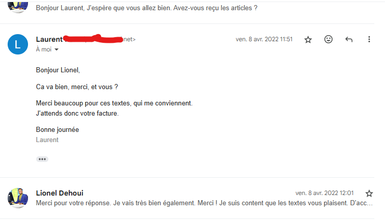 Avis client rédaction web Cotonou